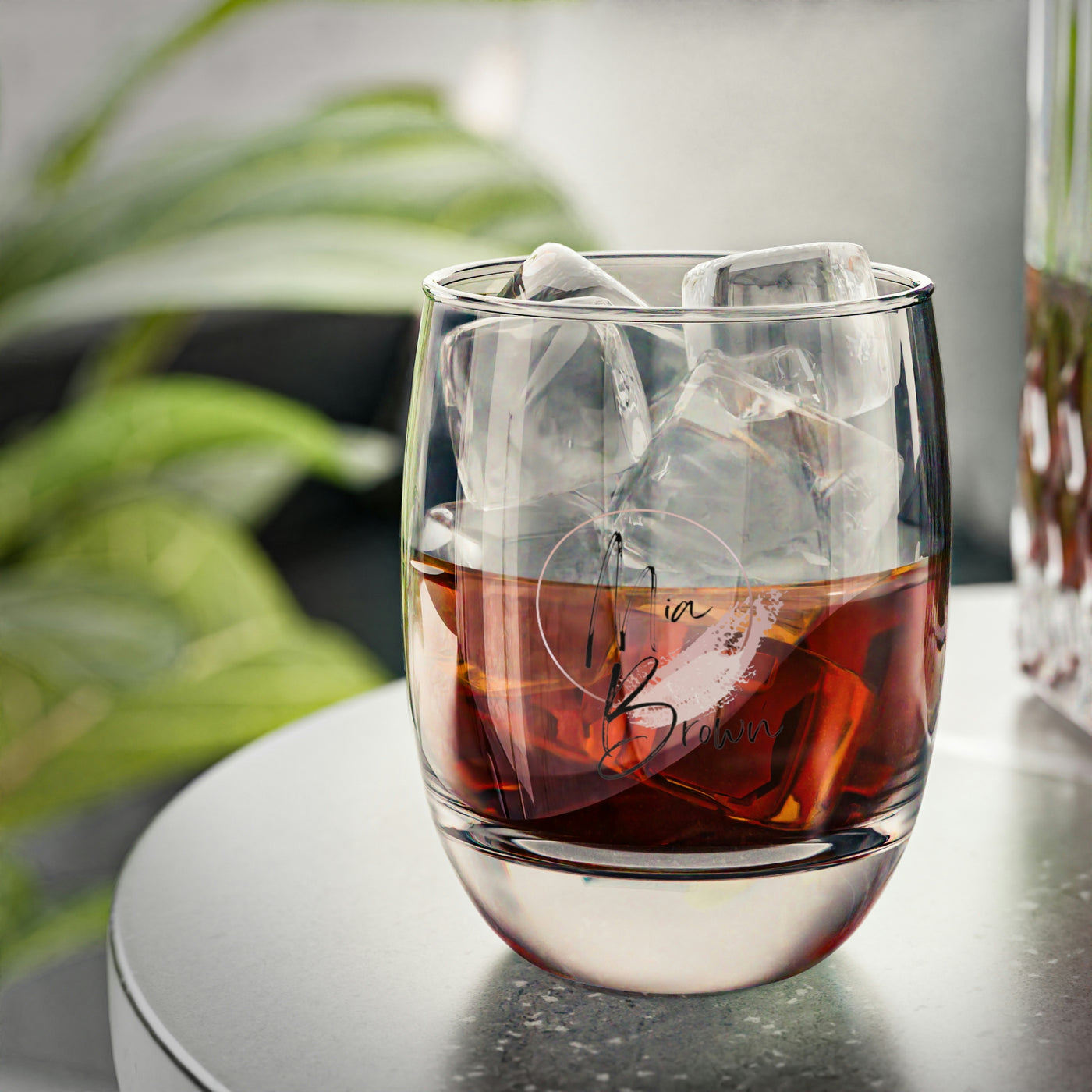 Mia Brown Whiskey Glass. Mug. Gift for Dad, Brother, Wife Girlfriend, boyfriend
